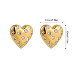 Boucles d'oreilles cœur précieux finition or design romantique