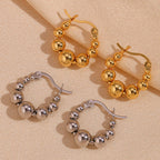 Créoles perles dégradées multicolores avec finition or ou argenté