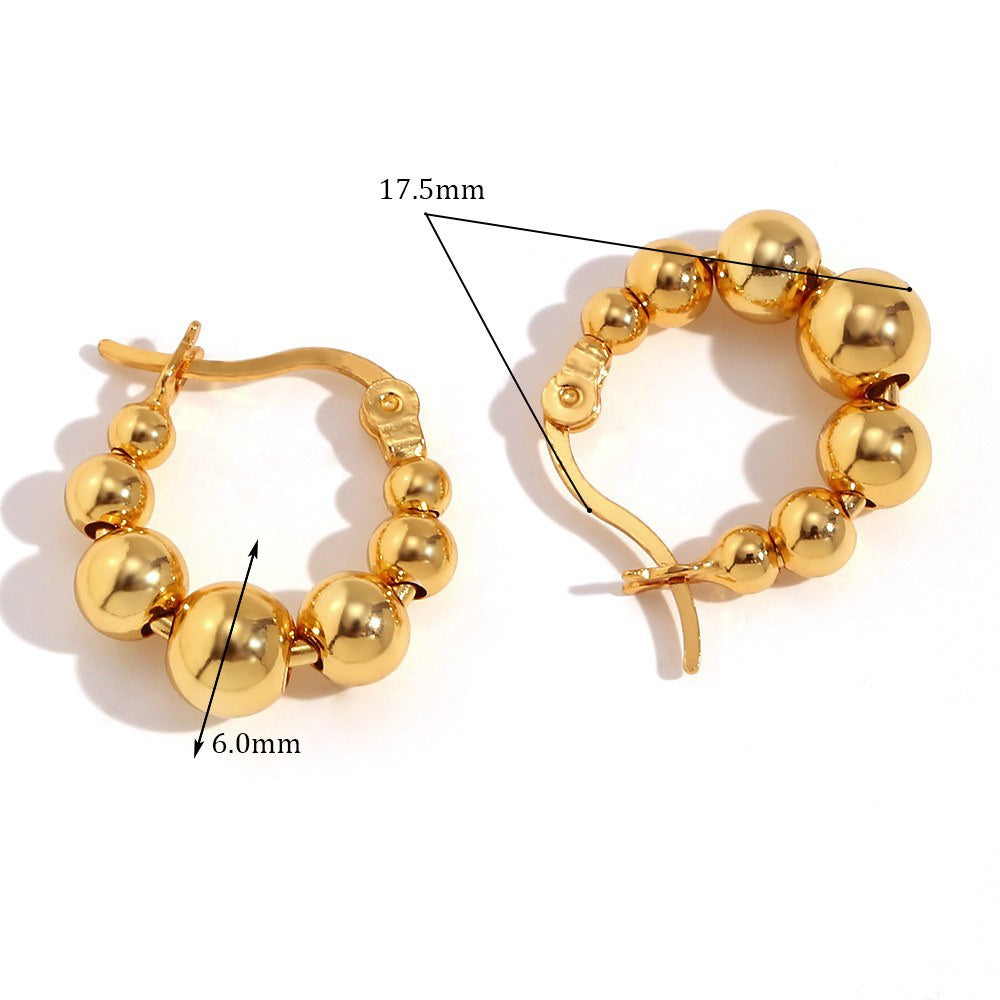 Créoles perles dégradées finition plaqué or