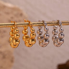 Créoles perles dégradées suspendu finition or et argenté