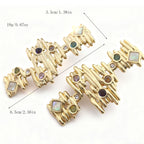 Boucles d'oreilles empilables pierres détail cristaux colorés