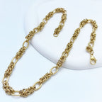 Collier maillons byzantins finition or design tressé luxueux