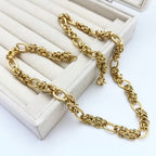 Collier maillons byzantins fermoir finition or