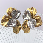 Boucles d'oreilles papillon bicolore détail ailes texturées