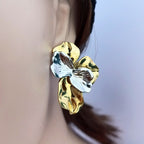Boucles d'oreilles papillon bicolore portés