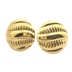 Boucles d'oreilles sphère striées finition or détail stries brillantes